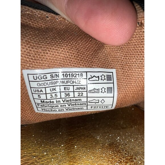 Ugg Animal Fur Print Low Rise Sneakers Sz 5 Womens Tan & Black Flats 1019218 - Picture 5 of 16